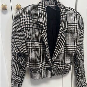 Vintage Black and White Houndstooth Women's Jacket Size S